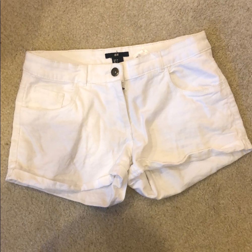 H&m white denim shorts